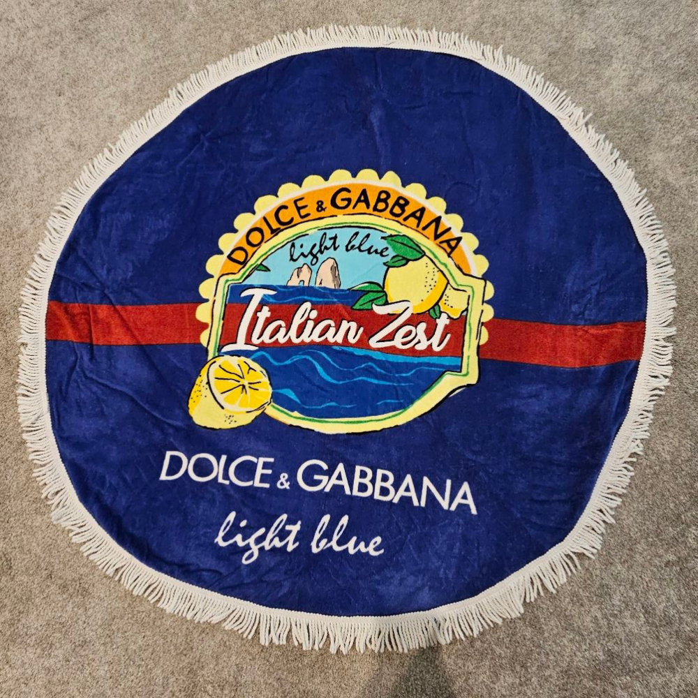 Unisex Dolce & Gabbana Round Beach Towel One Size Blue